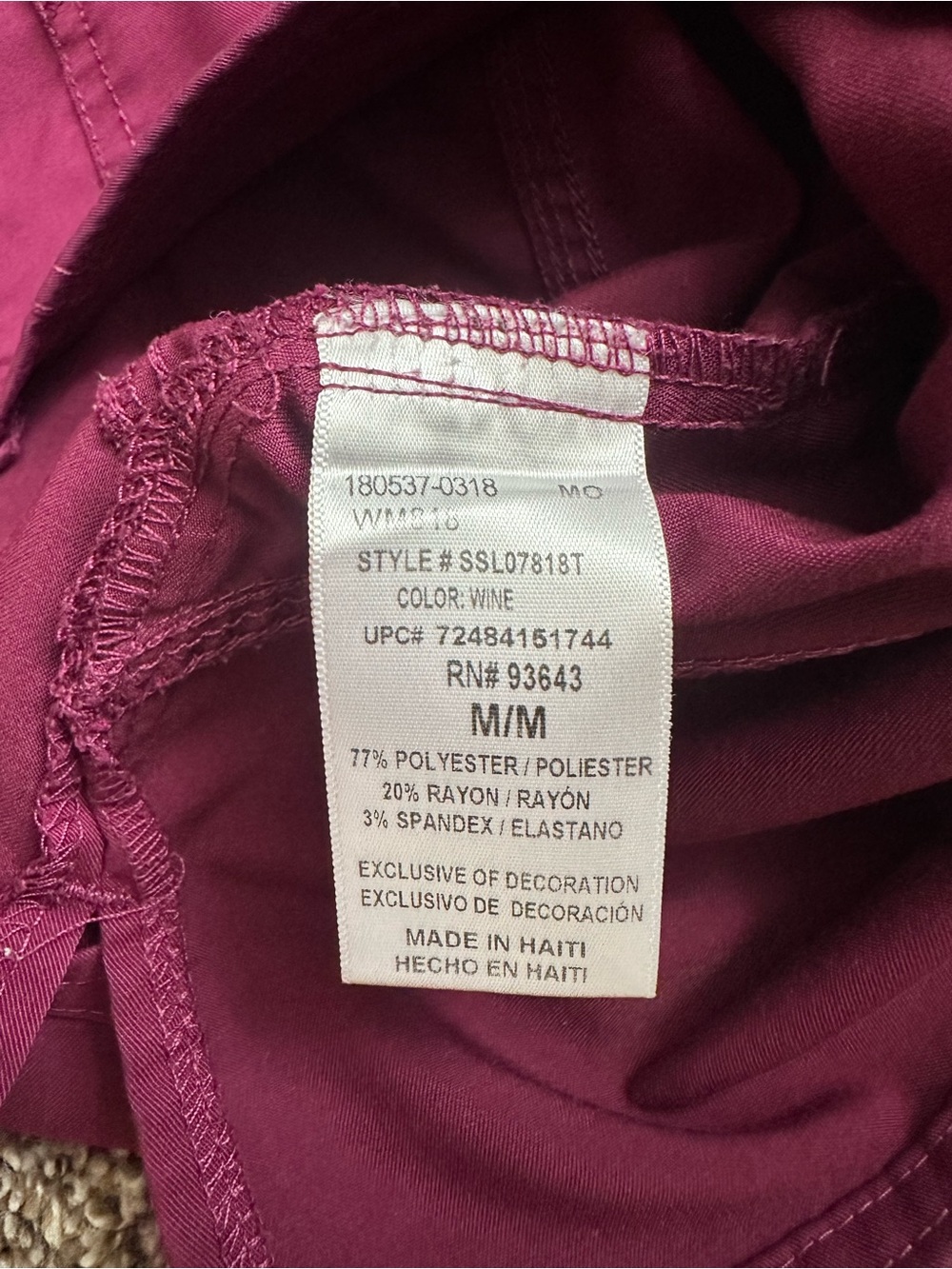 Scrubstar Wine Women Pants